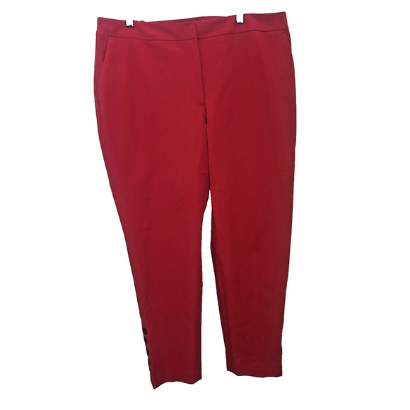 Talbots Women's 16W Red Hampshire Ankle Dress Pants, Pockets, Belt Loops - Picture 1 of 6
